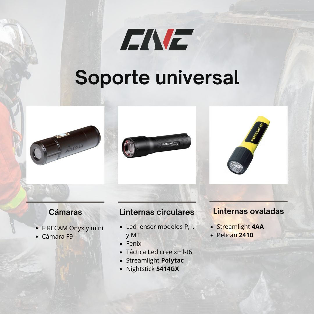 Soporte linterna aluminio casco americano