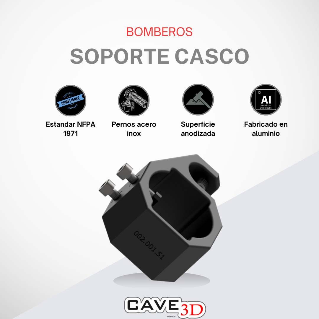 Soporte Linterna Casco Bombero Americano Aluminio 6061 – Cairns Bullard – Chile