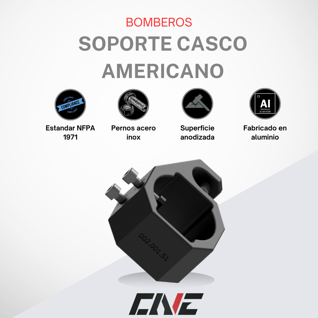 Soporte linterna aluminio casco americano